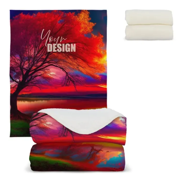 Sherpa fleece blanket sublimation 130x170 cm 510g/m² - LT90104 (gadzety reklamowe)